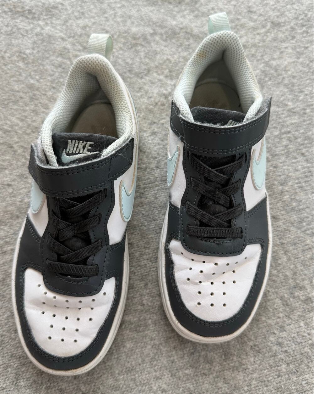 Nike Court Borough Low Recraft Black Ice Blue White Kids Size 12C HQ3261-060